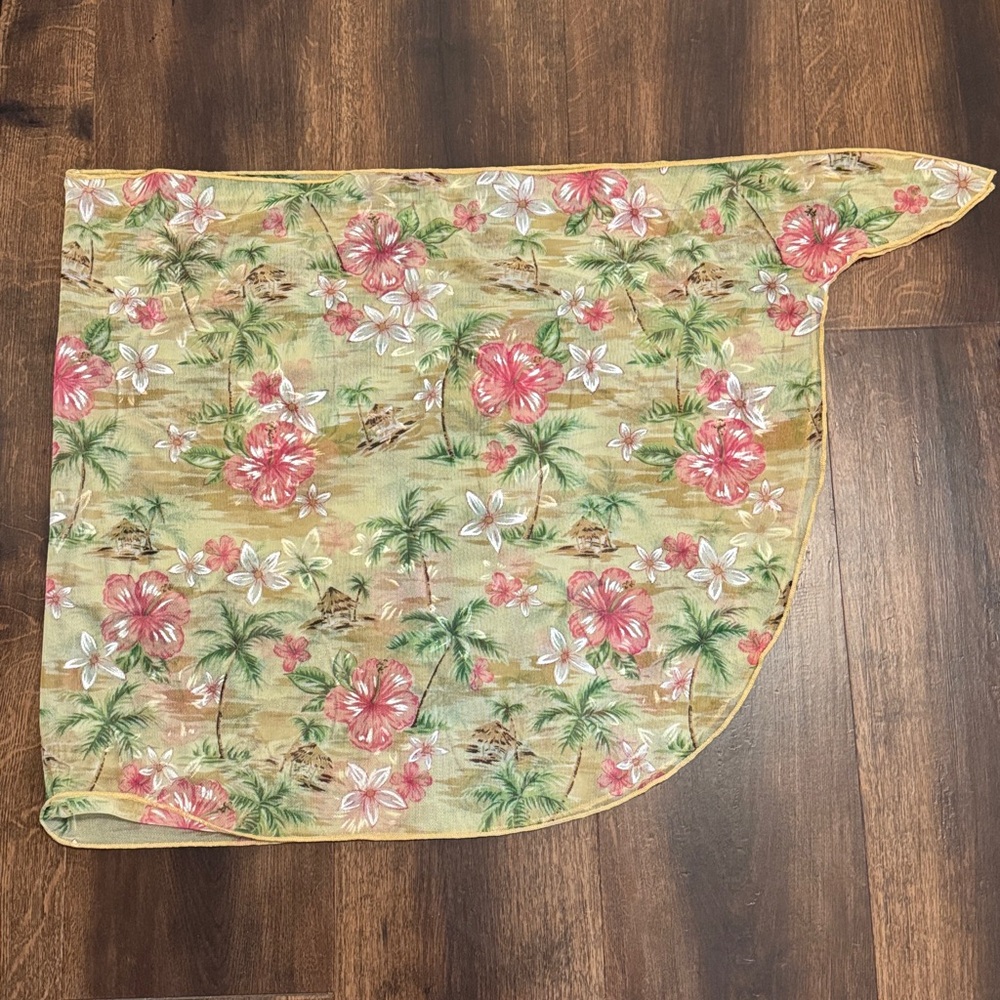 Tropical Pink and Red Mini Sarong Swim Cover Up
